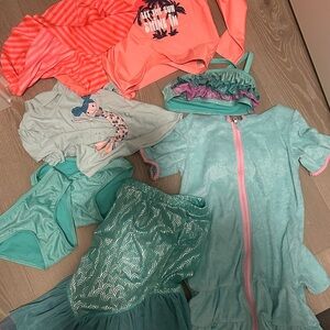 Girls Swimsuits, Cover-up, Mermaid Set